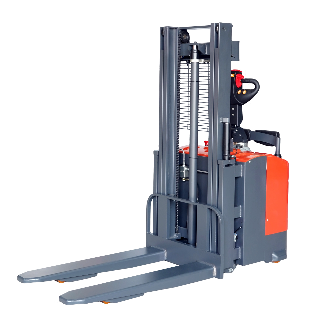 Everlift 1.5T 3-3.5M Stand-On Truck Double Lift Electric Stacker Self Load Lifting Pallet Stacker Forklift 