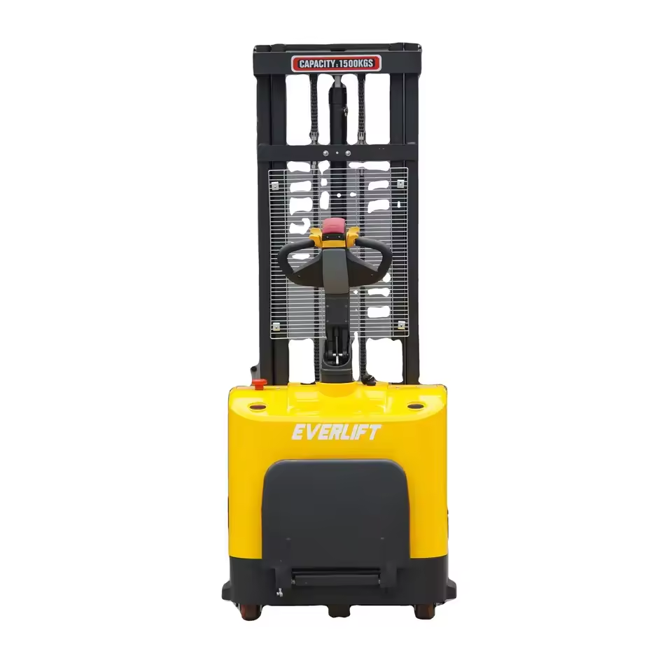 Everlift 1500kgs 1.6m-4m Electrical Type Full- Electric Stacker Price Warehouse Trucks PU Tyre Portable Forklift