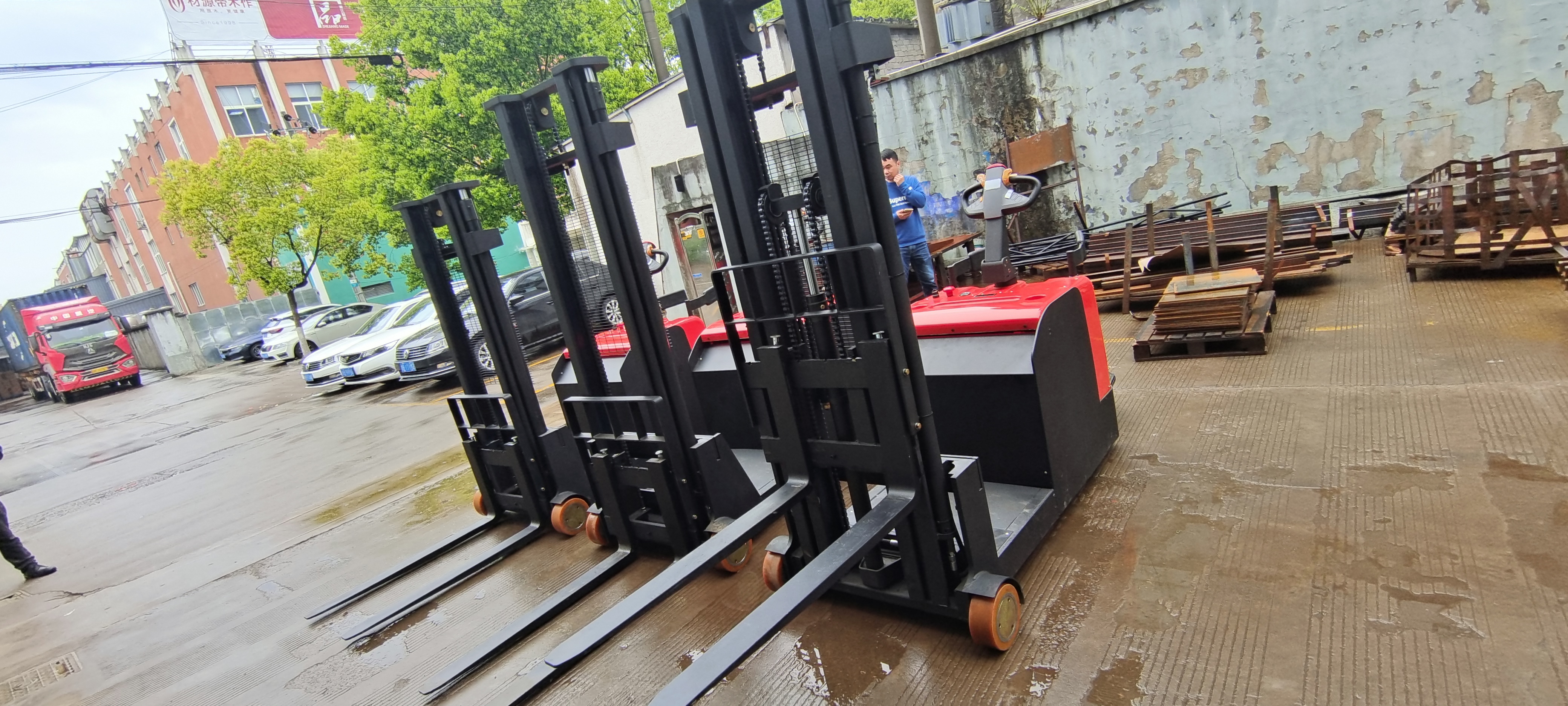 Everlift 800kgs Counterbalance Electric Stacker 2-stage Mast Lift Electric Stacker Factory Price Electric Stacker Price