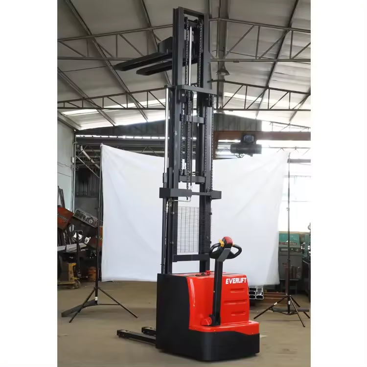 Everlift Hot Sales 1.2Ton 1.5 Ton 2Ton Duplex 2-stage Masts Triplex 3-stage Masts Straddle Legs Optional Electric Stacker Price