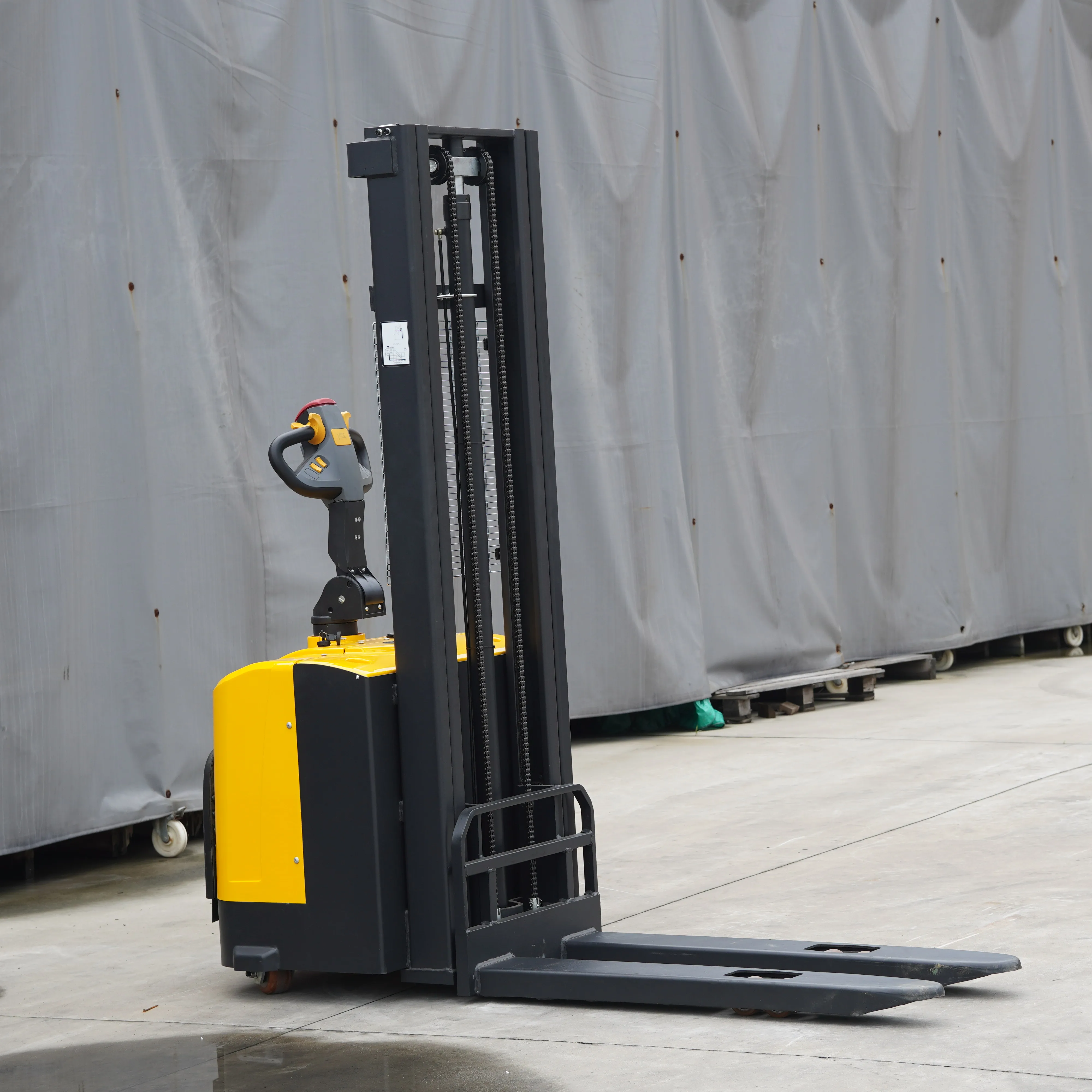 Everlift Wholesale Price ELES-15F 1.5ton 1.6m-3.5m Stand on Electric Stacker With Platform With CE Portable Forklift