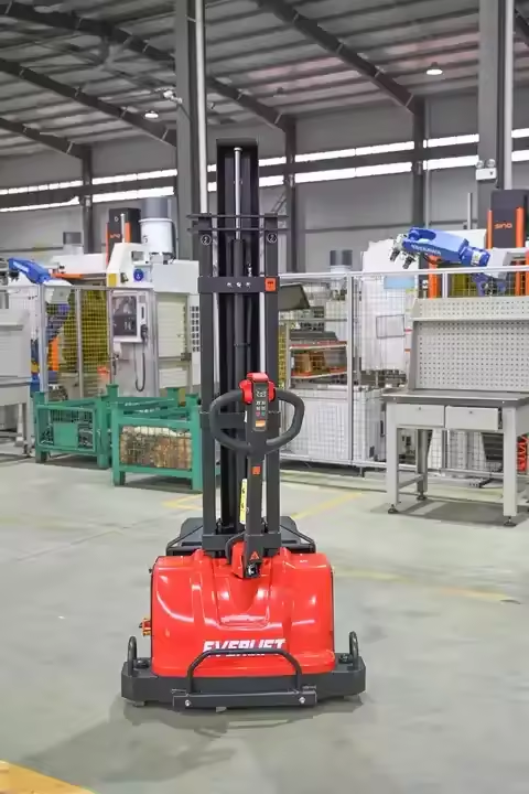Everlift 1.3t 1.5t 1.3m 1.5m 1.6m Height Full Electric Self Lift Loading Stacker Portable Forklift Self Loading Container Use