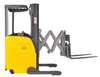Everlift 2 Ton 6 M Double Scissor Reach Truck Electric Stacker Forklift Seated With Narrow Aisle China Forklift