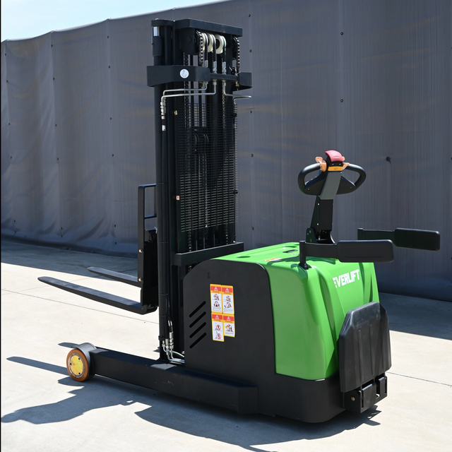 3m-5m 1.2t-2t Narrow Channels Pallet Lifter Stand on Container Electric Reach Stacker